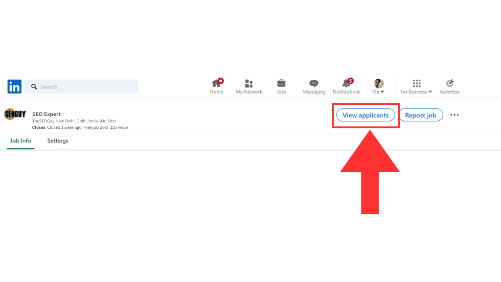 step four Click View Applicants